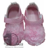 Кожени обувки с цвете