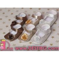 Кожени обувки златни, сребърни, кафеви с цвете